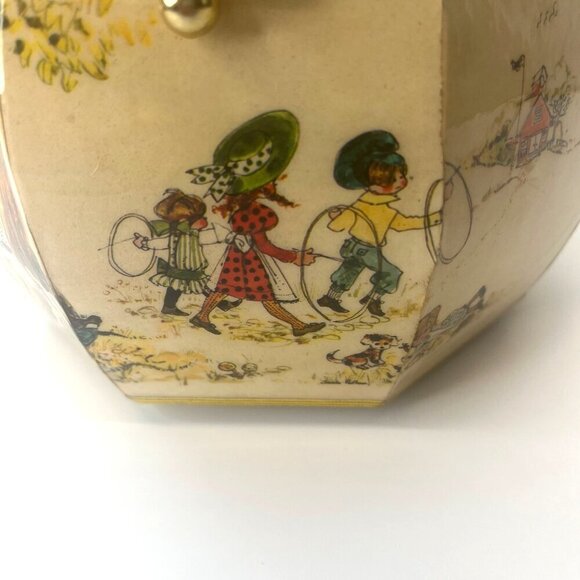 Judith Prothrombin Octagonal Hand Bag Purse Vintage 60s Art Deco Wood Whimsical - Picture 4 of 14